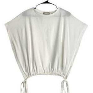 Anthro Eri & Ali White Teagan Side Tie Top Size XS